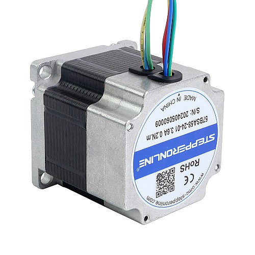 Silnik BLDC 24V 3000RPM 0,2Nm 63W 3,60A 57x57x58mm - 57BSA58-24-01 | StepperOnline