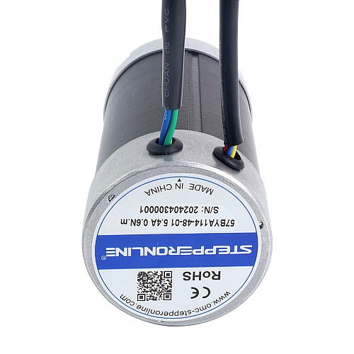 Silnik BLDC 48V 3000RPM 0,6Nm 188W 5,40A Φ57x113,5mm - 57BYA114-48-01 | StepperOnline