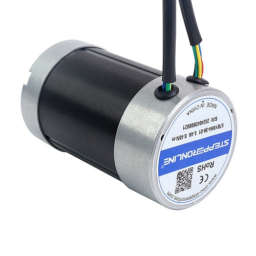 Silnik BLDC 36V 3000RPM 0,45Nm 141W 5,40A Φ57x93,5mm - 57BYA94-36-01 | StepperOnline