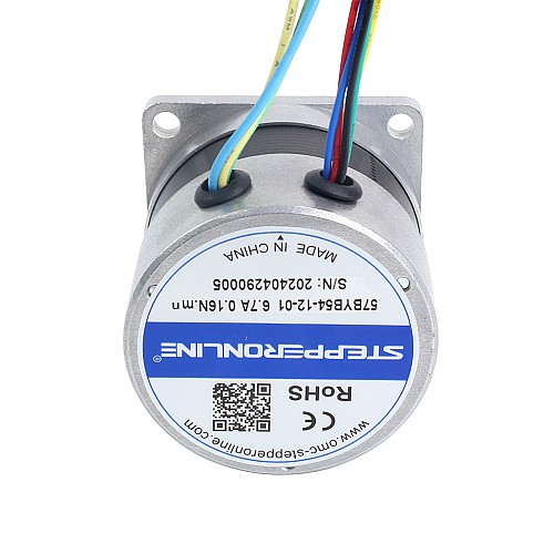 Silnik BLDC 12V 3000RPM 0,16Nm 50W 6,70A 57x57x53,5mm - 57BYB54-12-01 | StepperOnline