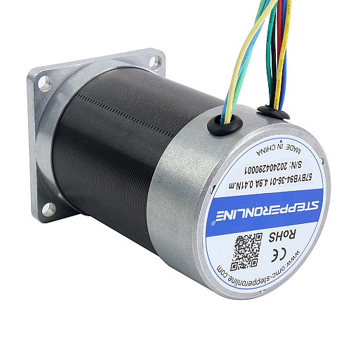 Silnik BLDC 36V 3000RPM 0,41Nm 129W 4,90A 57x57x93,5mm - 57BYB94-36-01 | StepperOnline