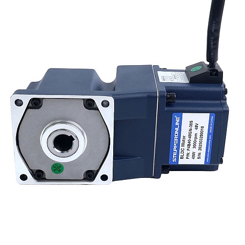 Silnik przekładniowy BLDC 48V, 40W, 60RPM, 4,59Nm(650,34oz.in) Skrzynia biegów kątowa 50:1 - F4B40-48GN-30S/4GN50RC | StepperOnline AU