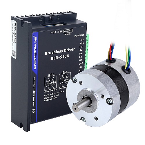 Zestaw Silnik BLDC i sterownika 67W 24V 4000RPM 0,16Nm 22,66oz.in - K-510B24-67W | StepperOnline