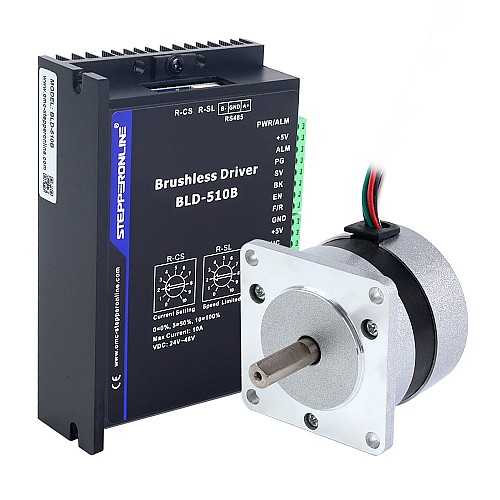 Zestaw Bezszczotkowy silnik prądu stałego i sterownika 25W 36V 4400RPM 0,055Nm(7,79oz.in) - K-510B36-25W | StepperOnline
