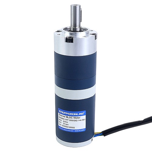 24V 90W 20,7RPM Bezszczotkowy Silnik DC z Przekładnią 30,00Nm(4248,35oz.in) 144,5:1 Przekładnia Planetarna - M62B90-24P-30S/G62-144.5S1 | StepperOnline