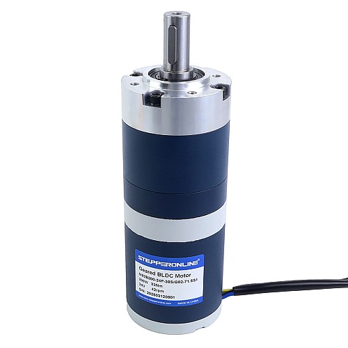 24V 200W 42RPM Bezszczotkowy Silnik DC z Przekładnią 33,00Nm(4673,18oz.in) 144,5:1 Przekładnia Planetarna - M82B200-24P-30S/G82-71.5S1 | StepperOnline
