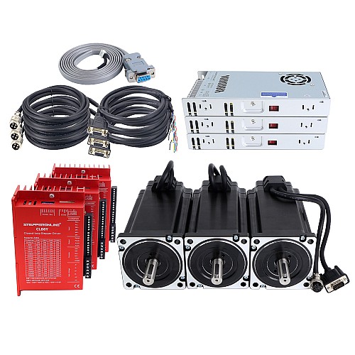 YS Series 3 Osie 12,00Nm(1699,34oz.in) Nema 34 Closed Loop Silnika Krokowego Kit V2.0 z Zasilaczem - 3-CLYS120-V20 | StepperOnline