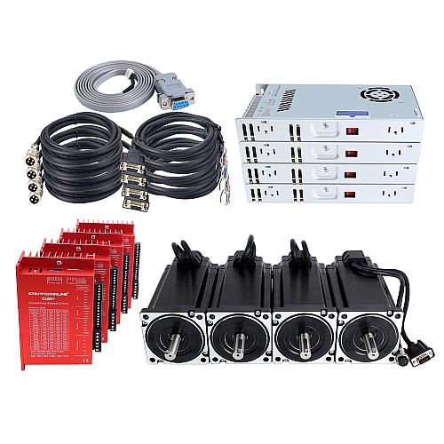YS Series 4 Osie 12,00Nm(1699,34oz.in) Nema 34 Closed Loop Silnika Krokowego Kit V2.0 z Zasilaczem - 4-CLYS120-V20 | StepperOnline
