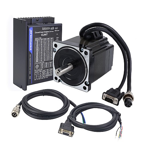 Seria TS 4,30Nm(608,93oz.in) 1-osiowy zestaw krokowy CNC z zamkniętą pętlą Nema 34 Silnik i sterownik - 1-CL86T-S48-V41 | StepperOnline