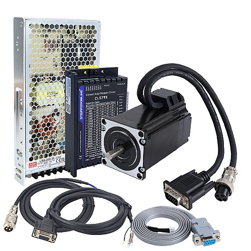 Zestaw silnika krokowego z zamkniętą pętlą TES Seria 1 oś 2,0Nm(283,22oz.in) Nema 23 z driverem CL57TE i zasilaczem - 1-CLTES20 | StepperOnline