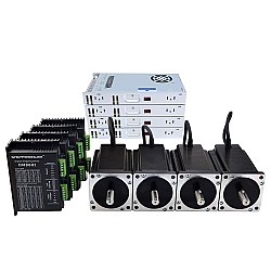 4-osiowy zestaw routera CNC 13.0Nm (1841oz.in) Nema 34 Silnik krokowy i sterownik oraz zasilacz 60V
