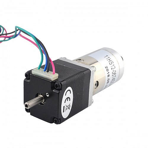 Nema 11 Stepper L=31mm z tylnym wałem i otworem na śrubę Przełożenie przekładni 100:1