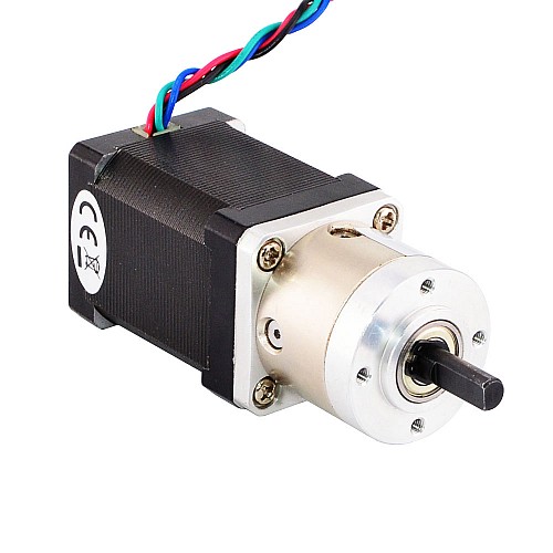 Nema 14 Stepper L=52mm z tylnym wałem i przełożeniem planetarnym 4:1