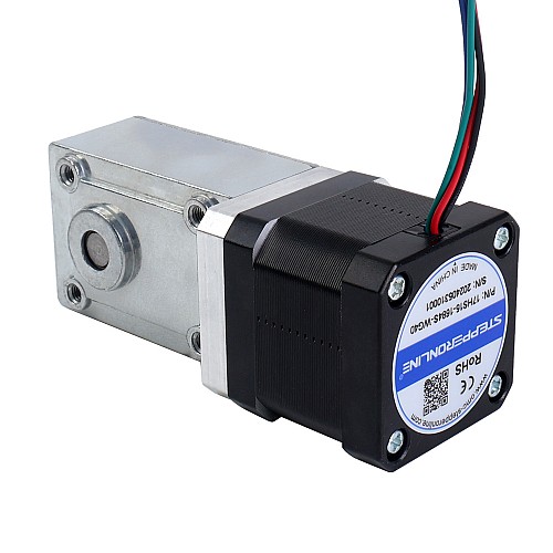 Silnik krokowy Nema 17 L = 39mm 1,68A Przełożenie przekładni 40:1 Kwadratowa przekładnia ślimakowa - 17HS15-1684S-WG40 | StepperOnline