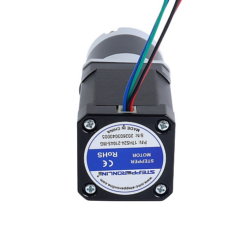 Silnik krokowy Nema 17 bipolarny L=60mm z przekładnią planetarną serii MG przełożeni 100:1 - 17HS24-2104S-MG100 | StepperOnline