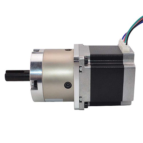 Silnik Nema 23 Dwubiegunowy L=56mm z przełożeniem przekładni planetarnej 4:1 i złączem pinowym Silnik Nema 23 Dwubiegunowy L=56mm z przełożeniem przekładni planetarnej 4:1 i złączem pinowym