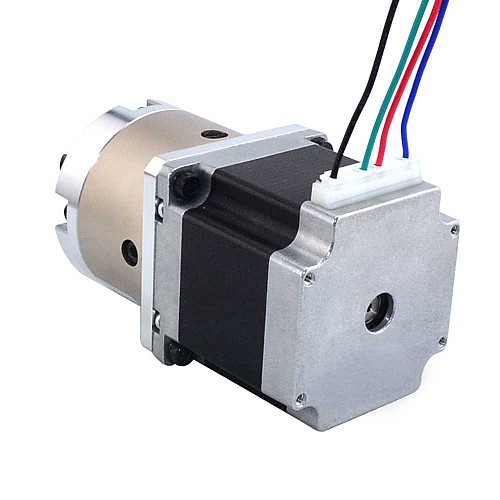 Silnik Nema 23 Dwubiegunowy L=56mm z przełożeniem przekładni planetarnej 4:1 i złączem pinowym Silnik Nema 23 Dwubiegunowy L=56mm z przełożeniem przekładni planetarnej 4:1 i złączem pinowym