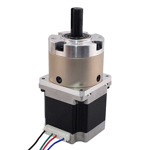 Silnik Nema 23 Dwubiegunowy L=56mm z przełożeniem przekładni planetarnej 4:1 i złączem pinowym Silnik Nema 23 Dwubiegunowy L=56mm z przełożeniem przekładni planetarnej 4:1 i złączem pinowym