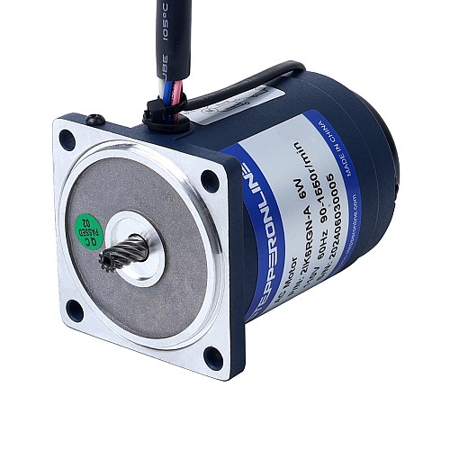 6W 110VAC 60Hz 6-103,33RPM 0,45Nm(63,73oz.in) Kołnierz 60mm Jednofazowy silnik prądu przemiennego o zmiennej prędkości z przekładnią czołową - 2IK6RGN-A/2GN15K | StepperOnline