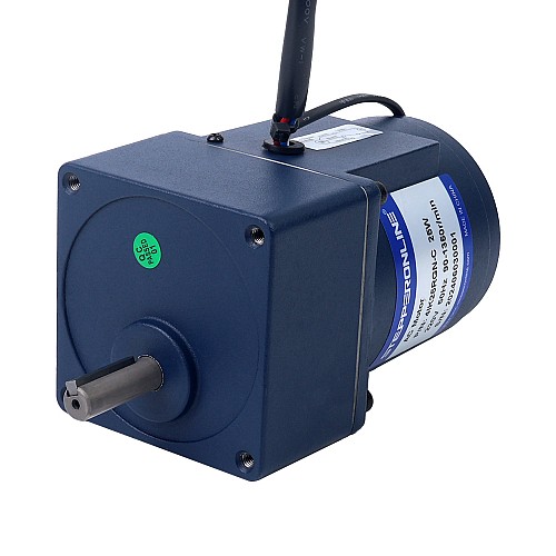 Jednofazowy 220VAC 25W 50Hz Kołnierz 80mm Przełożenie 5:1 Silnik indukcyjny prądu przemiennego z przekładnią czołową 25W 220VAC 50Hz 18-270RPM 0,75Nm(106,21oz.in) Kołnierz 80mm Jednofazowy silnik prądu przemiennego o zmiennej prędkości z przekładnią czołową - 4IK25RGN-C/4GN5K | StepperOnline