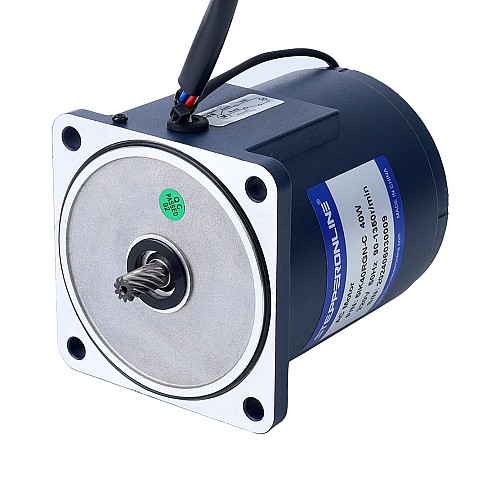 40W 220VAC 50Hz 3-45RPM 6,43Nm(910,56oz.in) Kołnierz 90mm Jednofazowy silnik prądu przemiennego o zmiennej prędkości z przekładnią czołową - 5IK40RGN-C/5GN30K | StepperOnline