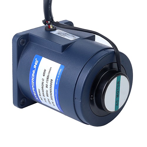 40W 220VAC 50Hz 3-45RPM 6,43Nm(910,56oz.in) Kołnierz 90mm Jednofazowy silnik prądu przemiennego o zmiennej prędkości z przekładnią czołową - 5IK40RGN-C/5GN30K | StepperOnline