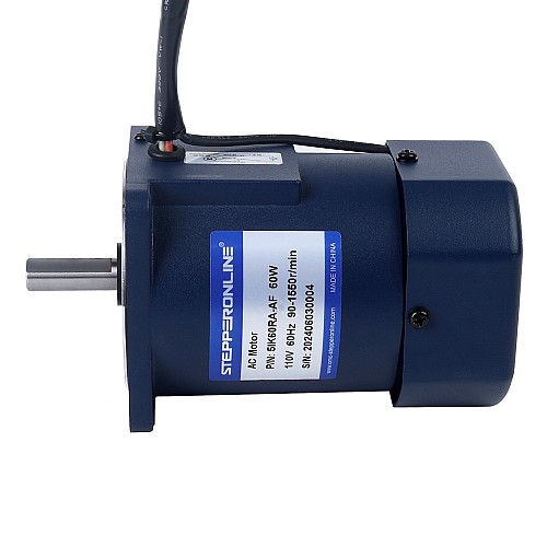 60W 110VAC 60Hz 90-1550RPM 0,36Nm(50,98oz.in) Kołnierz 90mm Jednofazowy silnik prądu przemiennego o zmiennej prędkości - 5IK60RA-AF | StepperOnline