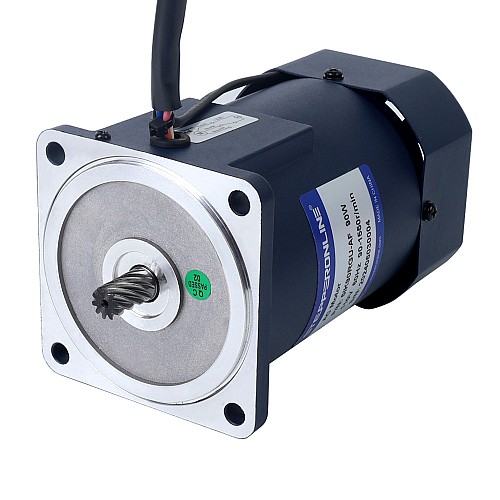 90W 110VAC 60Hz 0,5-8,61RPM 40,00Nm(5664,4oz.in) Kołnierz 90mm Jednofazowy silnik prądu przemiennego o zmiennej prędkości obrotowej z przekładnią kątową - 5IK90RGU-AF/5GU180RC | StepperOnline
