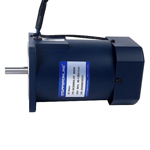 Jednofazowy 220VAC 200W 50Hz Kołnierz 104mm Przełożenie 100:1 Silnik indukcyjny prądu przemiennego z przekładnią kątową 200W 220VAC 50Hz 90-1350RPM 1,45Nm(205,33oz.in) Kołnierz 104mm Jednofazowy silnik prądu przemiennego o zmiennej prędkości - 6IK200RA-CF | StepperOnline