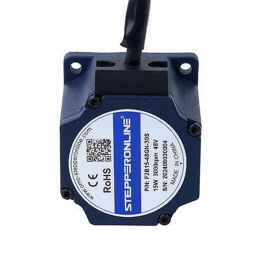 Bezszczotkowy silnik prądu stałego 48V 15W 15RPM z przekładnią 3,00Nm(424,84oz.in) Skrzynia biegów czołowa 200:1 - F2B15-48GN-30S/2GN200K | StepperOnline