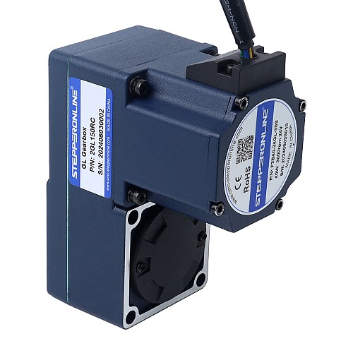 24V 40W 20RPM 13,00Nm(1840,95oz.in) Bezszczotkowy silnik prądu stałego z przekładnią 150:1 z wałem drążonym przekładnią równoległą - F2B40-24GL-30S/2GL150RC | StepperOnline UK