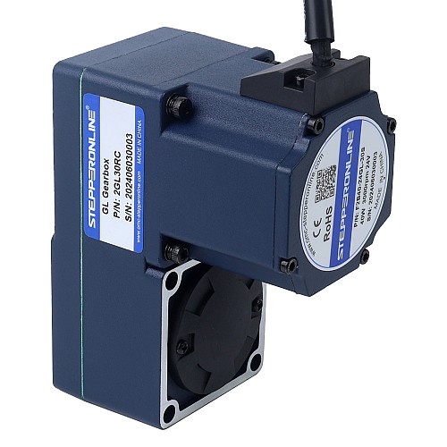 24V 40W 100RPM 2,80Nm(396,51oz.in) Bezszczotkowy silnik prądu stałego z przekładnią 30:1 z wałem drążonym przekładnią równoległą - F2B40-24GL-30S/2GL30RC | StepperOnline UK