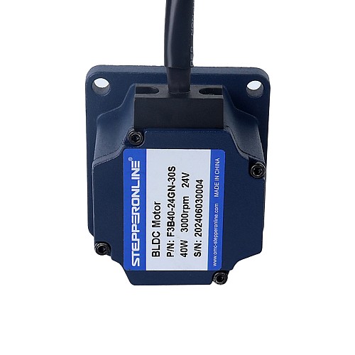 24V 84W 350RPM Bezszczotkowy silnik prądu stałego z przekładnią 1.89Nm(267.65oz.in) 10:1 Precyzyjna skrzynia biegów Bezszczotkowy silnik prądu stałego 24V 40W 100RPM z przekładnią 2,79Nm(395,10oz.in) Skrzynia biegów czołowa 30:1 - F3B40-24GN-30S/3GN30K | StepperOnline