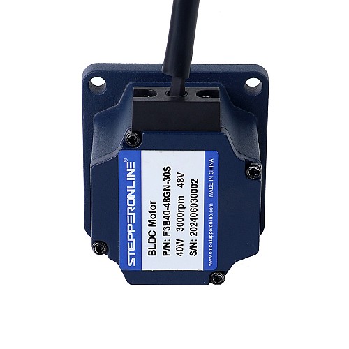 Bezszczotkowy silnik prądu stałego 48V 40W 30RPM z przekładnią 5,00Nm(708,06oz.in) Skrzynia biegów czołowa 100:1 - F3B40-48GN-30S/3GN100K | StepperOnline