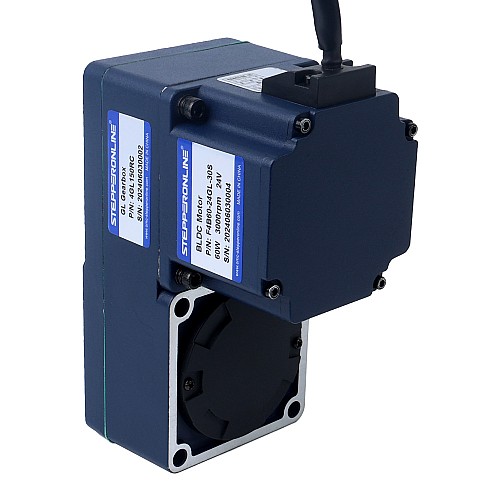 24V 60W 20RPM 21,00Nm(2973,84oz.in) Bezszczotkowy silnik prądu stałego z przekładnią 150:1 z wałem drążonym przekładnią równoległą - F4B60-24GL-30S/4GL150RC | StepperOnline UK