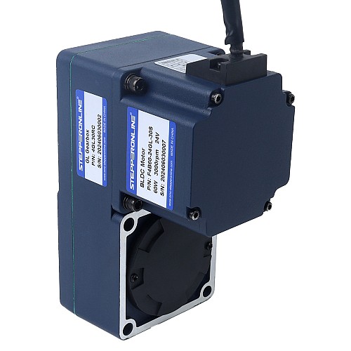 24V 60W 100RPM 4,20Nm(594,77oz.in) Bezszczotkowy silnik prądu stałego z przekładnią 30:1 z wałem drążonym przekładnią równoległą - F4B60-24GL-30S/4GL30RC | StepperOnline UK