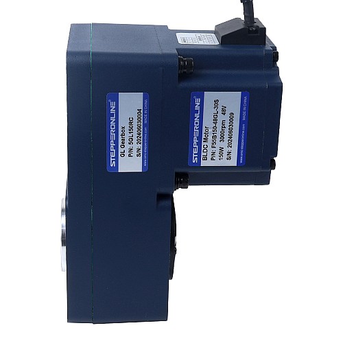 48V 150W 20RPM 50,00Nm(7080,58oz.in) Bezszczotkowy silnik prądu stałego z przekładnią 150:1 z wałem drążonym przekładnią równoległą - F55B150-48GL-30S/5GL150RC | StepperOnline UK