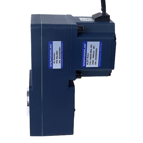 48V 250W 100RPM 20,00Nm(2832,23oz.in) Bezszczotkowy silnik prądu stałego z przekładnią 30:1 z wałem drążonym przekładnią równoległą - F6B250-48GL-30S/6GL30RC | StepperOnline UK
