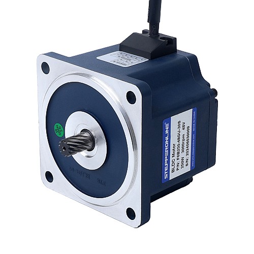 24V 84W 350RPM Bezszczotkowy silnik prądu stałego z przekładnią 1.89Nm(267.65oz.in) 10:1 Precyzyjna skrzynia biegów Bezszczotkowy silnik prądu stałego 48V 250W 30RPM z przekładnią 40,00Nm(5664,48oz.in) Skrzynia biegów czołowa 100:1 - F6B250-48GU-30S/6GU100K | StepperOnline