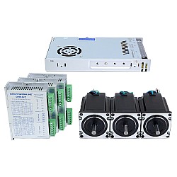 YS Seria 3 Oś Zestaw Silnika Krokowego 1.9Nm (269.06oz.in) Nema 23 Silnik Krokowy, Sterownik i Zasilacz 48V
