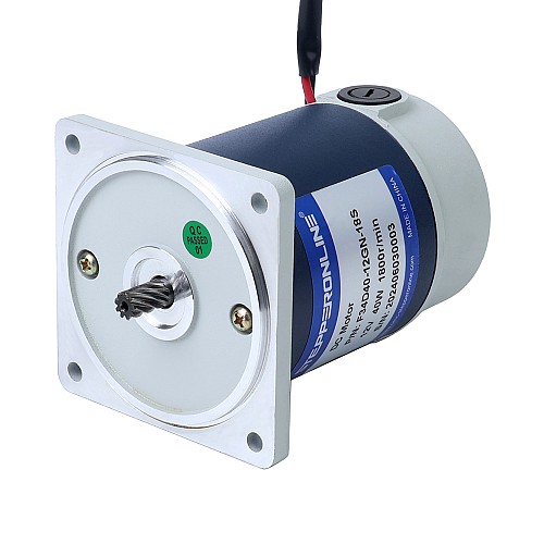 Szczotkowany silnik z przekładnią 12V DC60Kg.cm/3.5RPM w/ 1166:1 Przekładnia prostokątna Szczotkowany 12V 40W 1,60Nm(226,58oz.in) 120RPM z silnikiem z przekładnią zębatą czołową 15:1 na prąd stały - F34D40-12GN-18S/4GN15K | StepperOnline