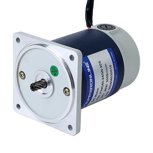 Szczotkowany 24V 40W 0,19Nm(26,91oz.in) 999RPM z silnikiem z przekładnią zębatą czołową 3:1 na prąd stały - F34D40-24GN-30S/4GN3K | StepperOnline