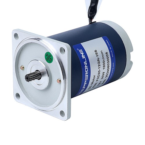 Szczotkowany 12V 30W 2,89Nm(409,26oz.in) 60RPM z silnikiem z przekładnią zębatą czołową 30:1 na prąd stały - F3D30-12GN-18S/3GN30K | StepperOnline
