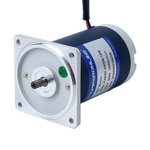 Szczotkowany 24V 30W 2,89Nm(409,26oz.in) 60RPM z silnikiem z przekładnią zębatą czołową 30:1 na prąd stały - F3D30-24GN-18S/3GN30K | StepperOnline