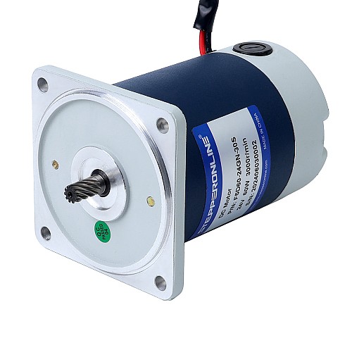 Szczotkowany 24V 60W 0,46Nm(65,14oz.in) 999RPM z silnikiem z przekładnią zębatą czołową 3:1 na prąd stały - F5D60-24GN-30S/5GN3K | StepperOnline
