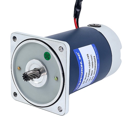 Szczotkowany silnik z przekładnią 12V DC60Kg.cm/3.5RPM w/ 1166:1 Przekładnia prostokątna Szczotkowany 12V 90W 1,93Nm(273,31oz.in) 360RPM z silnikiem z przekładnią zębatą czołową 5:1 na prąd stały - F5D90-12GU-18S/5GU5KB | StepperOnline
