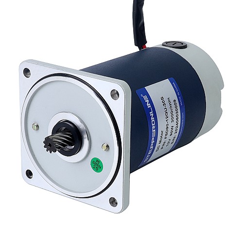 Szczotkowany silnik z przekładnią 12V DC60Kg.cm/3.5RPM w/ 1166:1 Przekładnia prostokątna Szczotkowany 12V 90W 1,16Nm(164,27oz.in) 600RPM z silnikiem z przekładnią zębatą czołową 5:1 na prąd stały - F5D90-12GU-30S/5GU5KB | StepperOnline