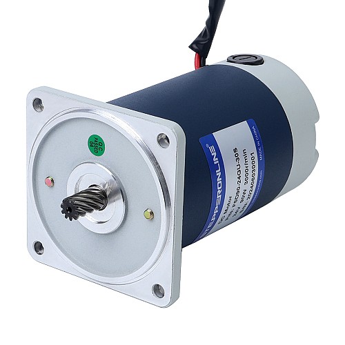 Szczotkowany silnik z przekładnią 12V DC60Kg.cm/3.5RPM w/ 1166:1 Przekładnia prostokątna Szczotkowany 24V 90W 1,16Nm(164,27oz.in) 600RPM z silnikiem z przekładnią zębatą czołową 5:1 na prąd stały - F5D90-24GU-30S/5GU5KB | StepperOnline