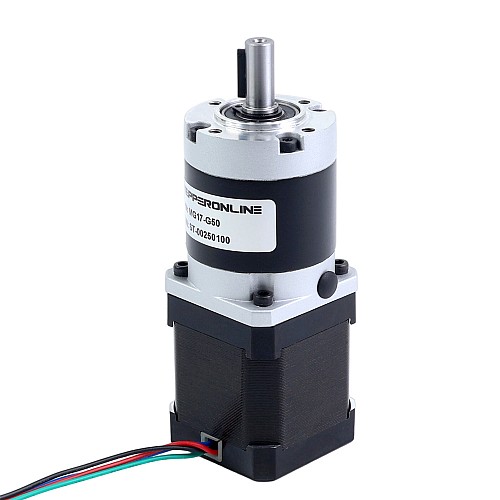 Silnik krokowy Nema 17 bipolarny L=48mm z przekładnią planetarną serii MG przełożeni 50:1 - 17HS19-1684S-MG50 | StepperOnline