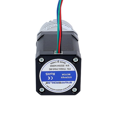 Silnik krokowy Nema 17 bipolarny L=60mm z przekładnią planetarną serii MG przełożeni 10:1 - 17HS24-2104S-MG10 | StepperOnline